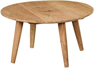 KADIMA DESIGN Runder Couchtisch aus Massivholz Akazie - Stabiler Tisch mit einzigartiger Optik 75cm.