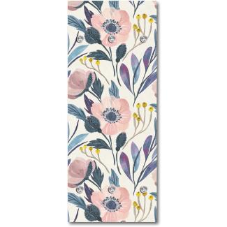 Queence Garderobe - "Poppies" Druck auf hochwertigem Arcylglas inkl. Edelstahlhaken und Aufhängung, Format: 50x120cm