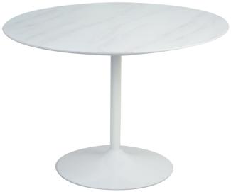 Tisch rund MDF Metall Weiß