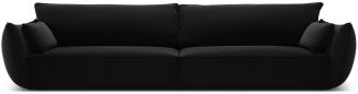 Micadoni 4-Sitzer Sofa Kaelle | Bezug Black | Beinfarbe Black Plastic