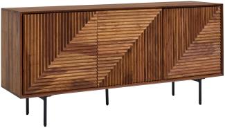 KADIMA DESIGN Sideboard aus Sheesham Massivholz und Metall - Modernes Design, 148x72x40 cm, mit 3 Türen, Stauraumwunder für Ihr Wohnzimmer.