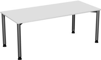Schreibtisch, höhenverstellbar, 180x80cm, Lichtgrau / Anthrazit