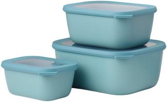 Mepal 'Cirqula' Frischhaltedosen Set, rechteckig hoch, 3-teilig, Blau