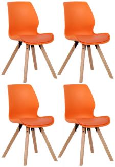 4er Set Stuhl Luna Kunststoff (Farbe: orange)