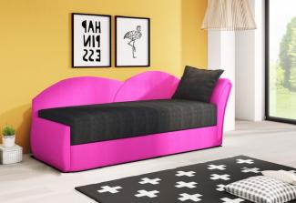 Ausziehbares Sofa RICCARDO, 200x80x75, schwarz + rosa (alova04/alova76), recht