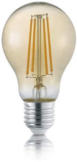 E27 Filament LED, 4 Watt, 470 Lumen, 3000 K warmweiß, Ø6cm- nicht dimmbar, amber