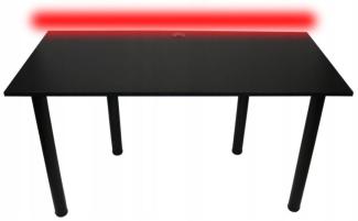 Gaming Tisch CODE BIG B2 mit LED, 160x73-76x80, schwarz/schwarze Beine + USB HUB