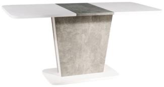 Esstisch Säulentisch Chaves 110-145x68cm weiß beton ausziehbar