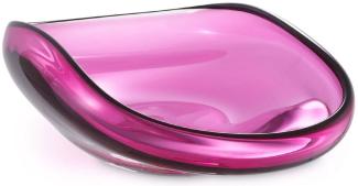 Casa Padrino Luxus Glasschale Rosa 42 x 28 x H. 12,5 cm - Mundgeblasene Deko Glas Obstschale - Glas Deko Accessoirs - Luxus Kollektion
