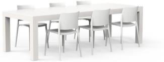 One To Sit 7-teilige Sitzgruppe Sera Borra Aluminium weiß 260x100 cm