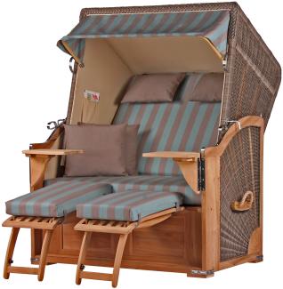 Strandkorb - bene living - Schaalsee Teak - PE grau - Modell 520 - inkl. Liftersystem