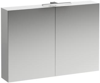 Laufen Base Spiegelschrank 1000 mm, 2 Türen, LED- Licht Element, Farbe: Weiß glänzend - H4028521102611