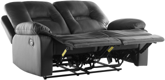 2-Sitzer Sofa Kunstleder schwarz verstellbar BERGEN