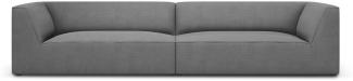 Micadoni 4-Sitzer Sofa Ruby | Bezug Grey | Beinfarbe Black Plastic