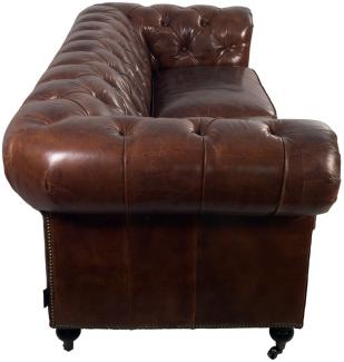 Chesterfield-Sofa 3-Sitzer Leder "Vintage-Cigar"
