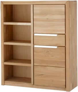 Regal Massivholz Ianka 114x134x41 Regalschrank Wildeiche Bianco geölt 20004