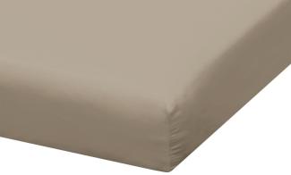 Traumschlaf Zwirn Jersey Boxspring Spannbetttuch für Topper Premium|90x190 - 100x220 cm| taupe