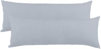 aqua-textil Classic Line Kissenbezug 2er-Set 40 x 120 cm Silber grau Baumwolle Seitenschläferkissen Bezug Reißverschluss