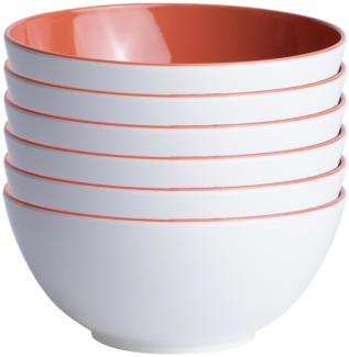 Salat Müsli Suppe Obst Schüssel klein, 15 cm, rund - Harmony Coral, Summer Edition 6er Set