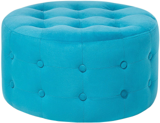 Pouf Samtstoff ⌀ 55 cm türkis TAMPA