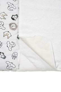 Meyco 428056 3-Keil Wickelauflage mit abnehmbaren Frotteebezug, ANIMAL, Weiß