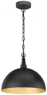 meineWunschleuchte LED Pendelleuchte, Dimmfunktion, LED wechselbar, Warmweiß, Industrial Style für über-n Esstisch hängend, Schwarz Gold Ø 35cm