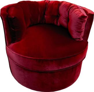 Casa Padrino Luxus Sessel Bordeauxrot 90 x 86 x H. 72 cm - Wohnzimmer Sessel mit edlem Samtstoff - Wohnzimmer Möbel - Luxus Qualität