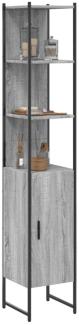 vidaXL Badschrank Grau Sonoma 33x33x185,5 cm Holzwerkstoff