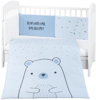 Kikkaboo Kinderbettwäsche Bär 3-tlg. Decke 135 x 95 cm Nestchen Bett 140 x 70 cm blau