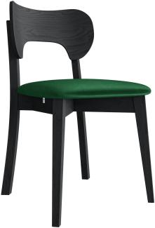 Esszimmerstuhl Gamirut, Stuhl aus Buchenholz für Küche, Restaurant (Schwarz / Magic Velvet 2225)