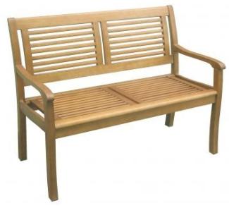 Casaya Gartenbank Paolo 2-Sitzer Eukalyptusholz naturbelassen Maße: 61,5 x 119 x 89,5 cm