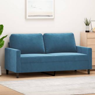 2-Sitzer-Sofa Blau 140 cm Samt (Farbe: Blau)