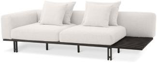 Casa Padrino Luxus Sofa Creme / Bronze 233 x 104 x H. 60,5 cm - Modernes Wohnzimmer Sofa Linke Seite - Hotel Sofa - Luxus Qualität