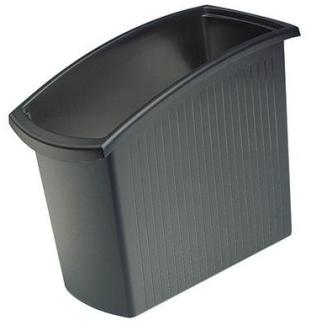 Papierkorb MONDO - 18 Liter, rechteckig, ergonomisch schlank, schwarz