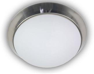 LED Deckenleuchte / Deckenschale, Opalglas matt, Dekorring Nickel matt, Ø 45cm