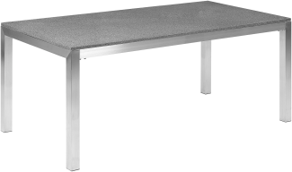 Gartentisch Edelstahl Granit grau poliert 180 x 90 cm einteilige Tischplatte GROSSETO