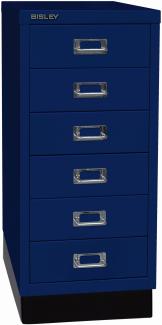 Bisley MultiDrawer™, 29er Serie mit Sockel, DIN A4, 6 Schubladen, Farbe oxfordblau