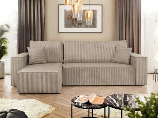 Ecksofa Kobaro Cord (Farbe: Poso 02)