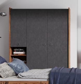 Kleiderschrank Fargo Drehtürenschrank 150cm Canyon Alpine Spruce Raw Steel