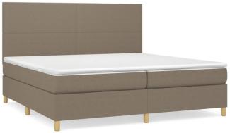 vidaXL Polsterbett mit Matratze Taupe 200x200 cm Stoff, Härtegrad: H2 [3142205]