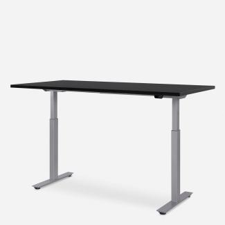 160 x 80 cm WRK21® SMART - Sorano Eiche Dunkelbraun / Grau elektrisch höhenverstellbarer Schreibtisch