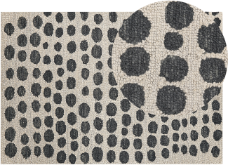 Teppich beige schwarz 140 x 200 cm gepunktetes Muster HAVRAN