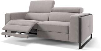 Sofanella 3-Sitzer MANZANO Stoffsofa Designersofa Couch in Hellgrau