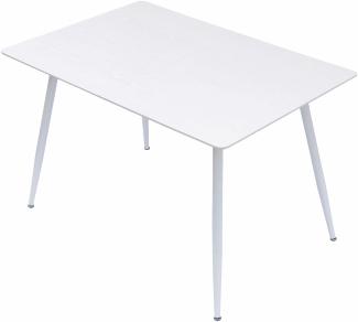 Esstisch Emilia ausziehbar 120-150-180 x 80 cm 4-10 Personen Küchentisch mit Metallgestell für Küche, Esszimmer Holz Optik Weiß