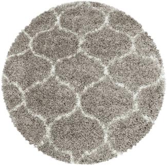 Hochflor Teppich Serena rund - 120 cm Durchmesser - Beige