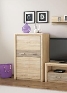 Highboard "Castel" Kommode 92cm Sonoma Eiche hell Trüffel MDF