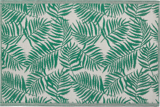 Outdoor Teppich smaragdgrün 120 x 180 cm Palmenmuster Kurzflor KOTA