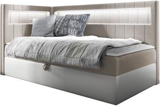 Boxspringbett 'Gladino Junior 3' beige 100 x 200 cm Links