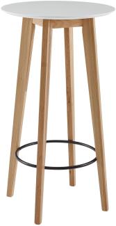 KADIMA DESIGN Skandinavischer Bartisch aus Massivem Eichenholz - Modernes Möbelstück mit Großer Tischplatte.