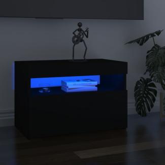 TV-Schränke LED-Leuchten 2 Stk. Schwarz 60x35x40cm